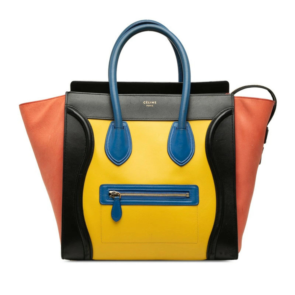 Celine Luggage Tote Shopper Handbag Multicolor Leather